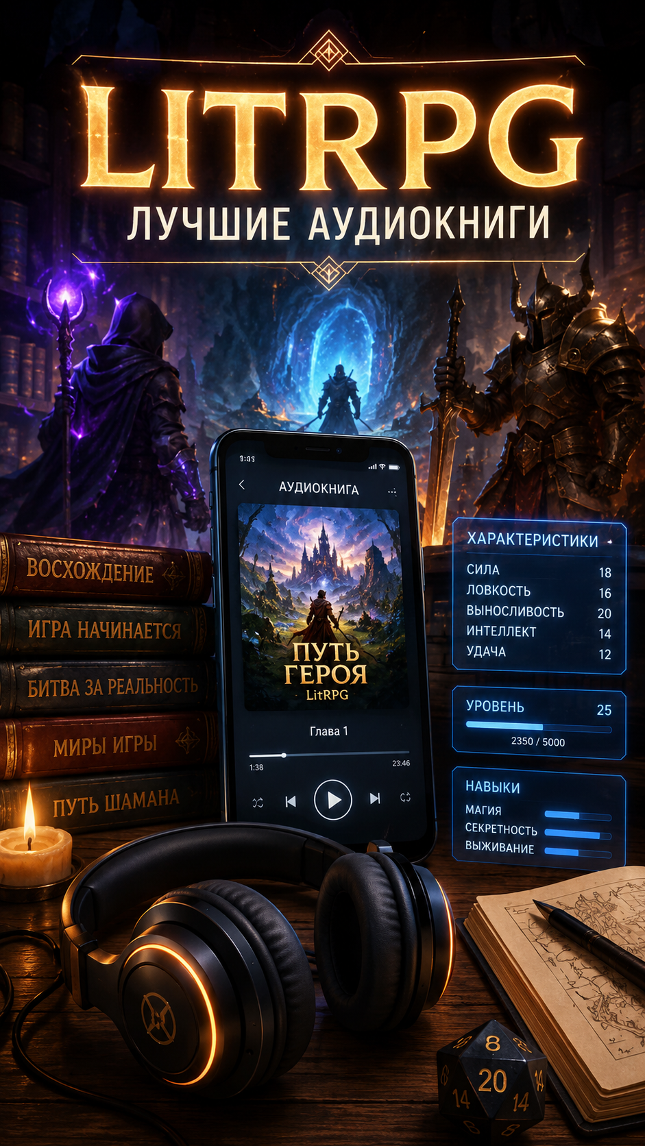 Лучшие аудиокниги LitRPG: топ захватывающих историй для поклонников игровых миров