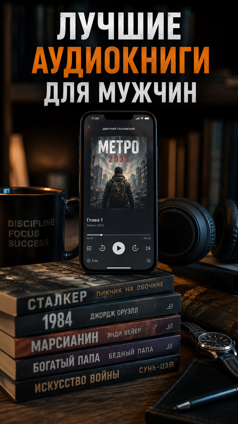 Лучшие аудиокниги для мужчин: топ захватывающих историй, которые стоит послушать